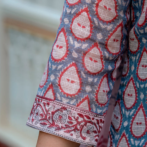 Grey Printed Straight Kurta Set for Women - Image 5