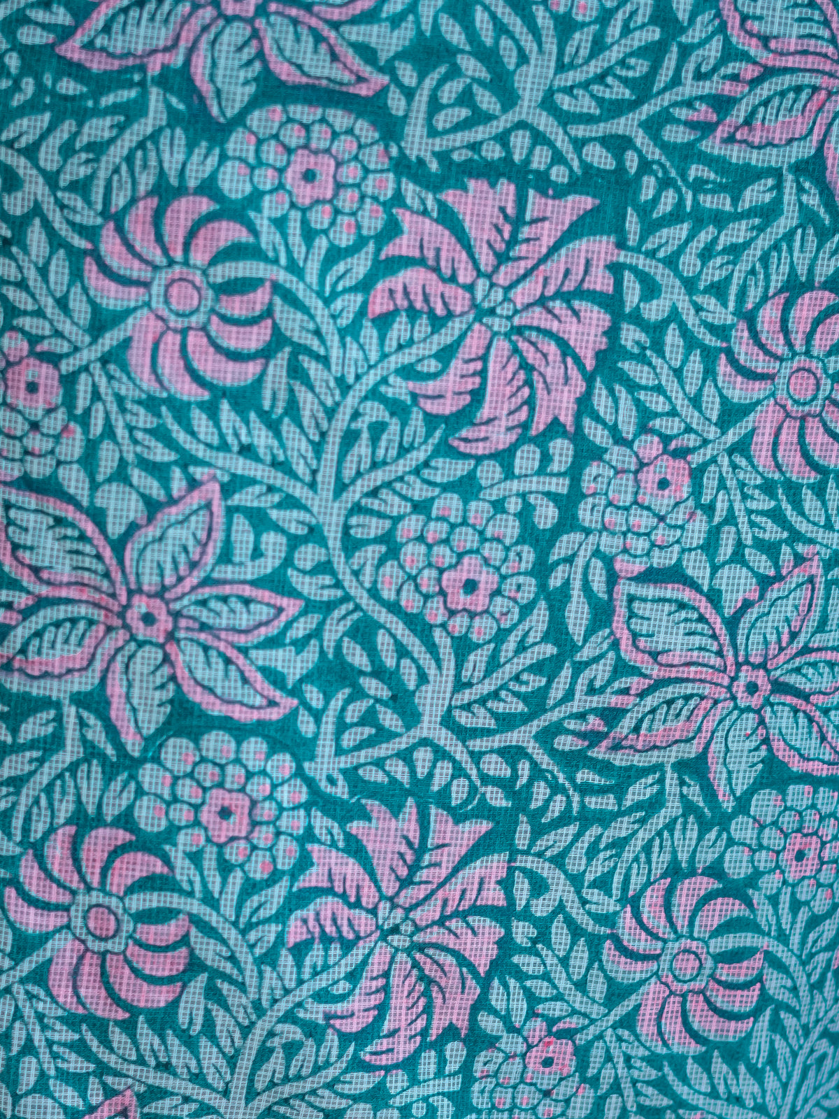 Teal Floral Print Straight Kurta Set for Women - Image 10