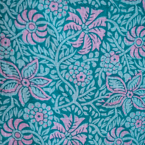 Teal Floral Print Straight Kurta Set for Women - Image 10