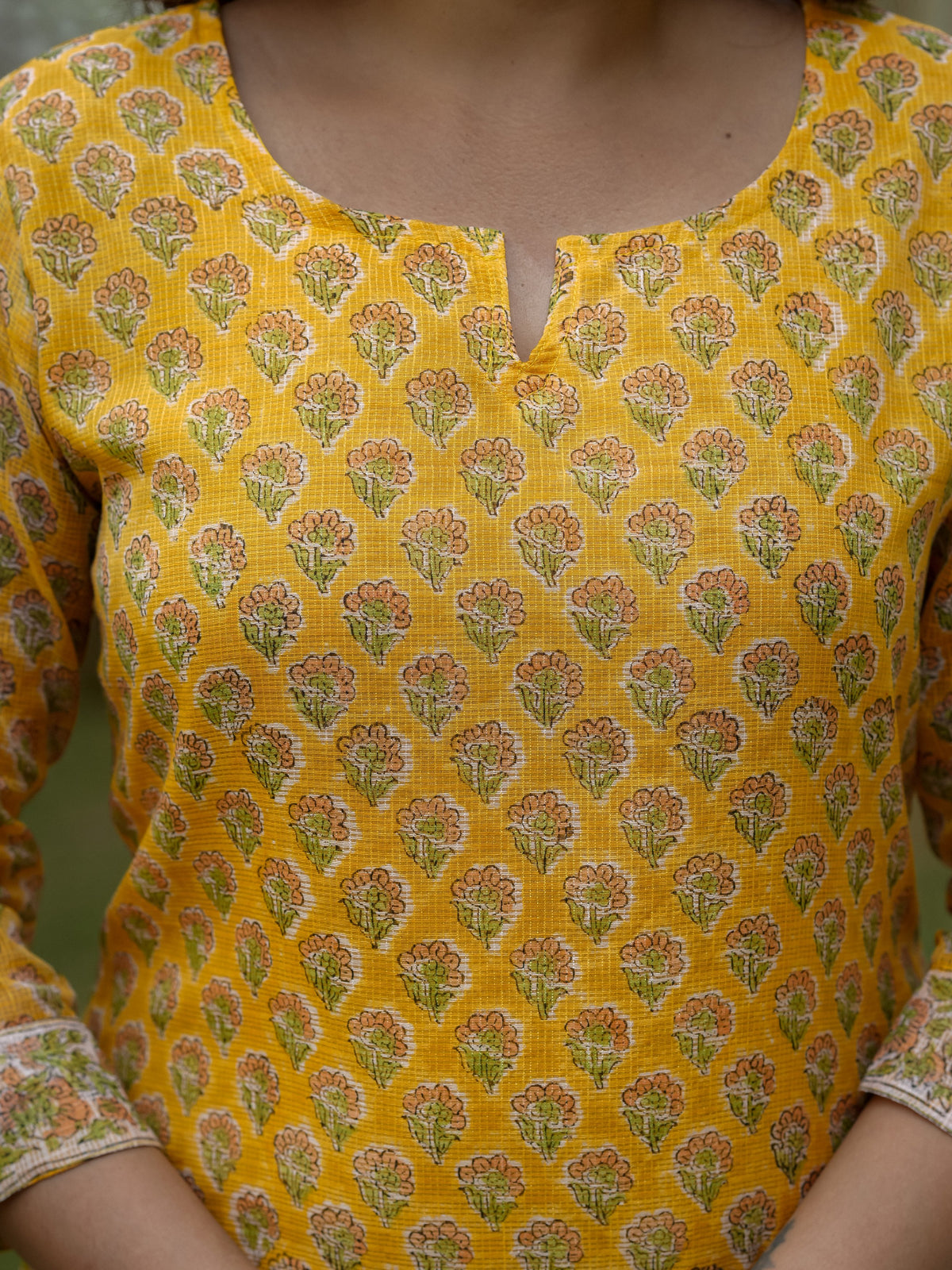 Yellow Printed Kurta Set for Women - Image 2