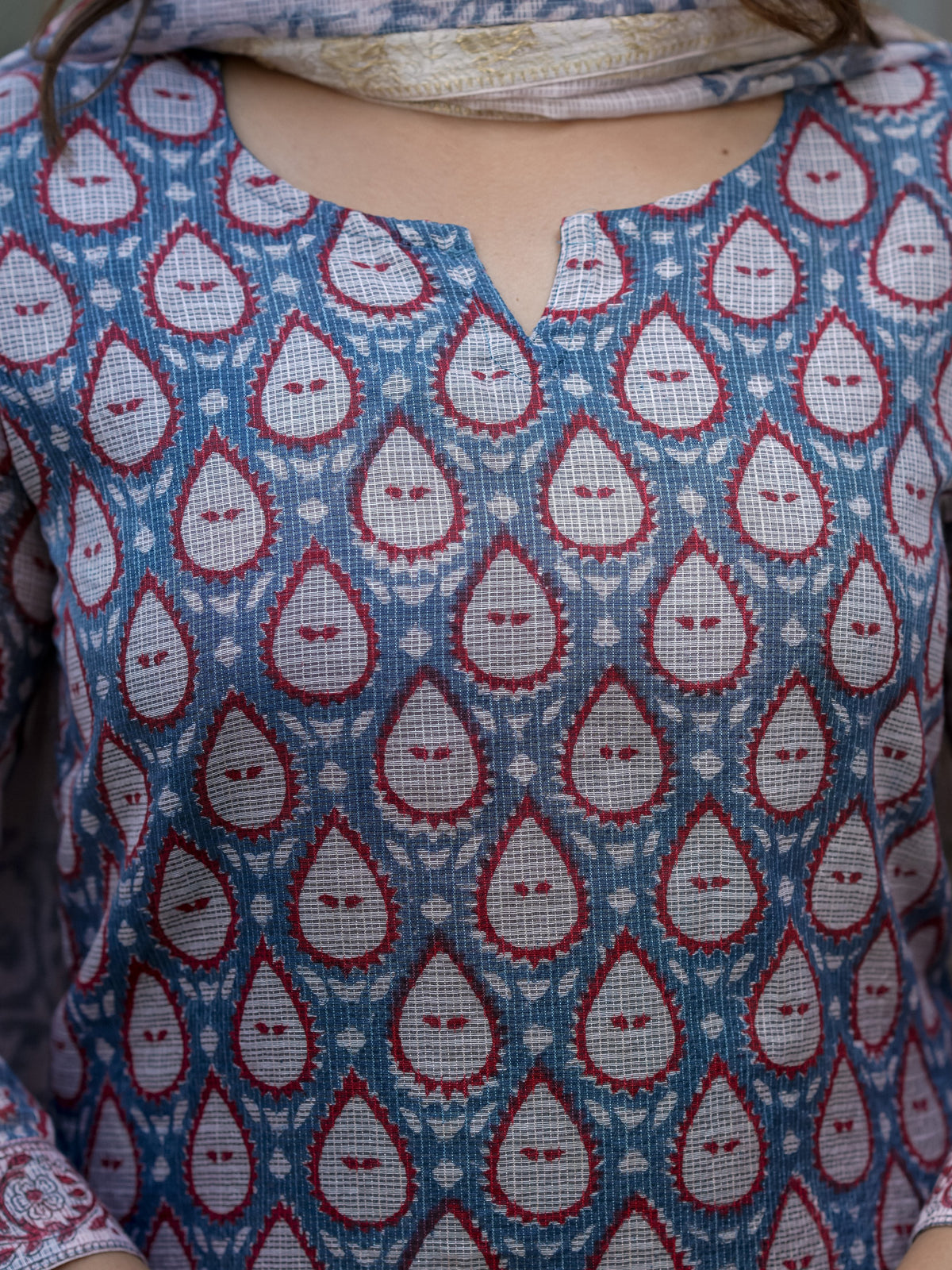 Grey Printed Straight Kurta Set for Women - Image 8