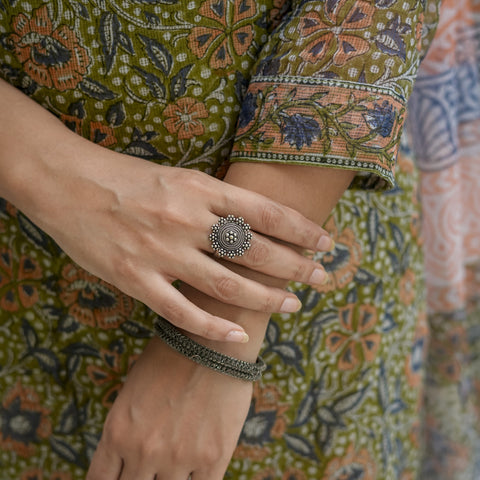 Green Floral Print Straight Kurta for Women - Main Image